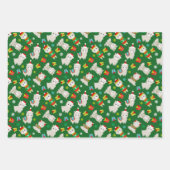 Weihnachtsfest Llamas auf Grün Geschenkpapier Set (Vorderseite 3)