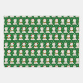 Weihnachtsfest Llamas auf Grün Geschenkpapier Set (Vorderseite 2)