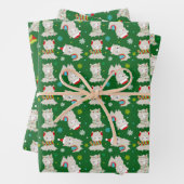 Weihnachtsfest Llamas auf Grün Geschenkpapier Set (Beispiel)