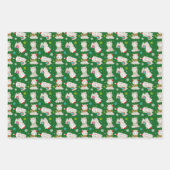 Weihnachtsfest Llamas auf Grün Geschenkpapier Set (Vorderseite)