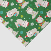 Weihnachtsfest Llamas auf Grün Seidenpapier (Ausschnitt)