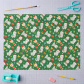 Weihnachtsfest Llamas auf Grün Seidenpapier (Basteln)