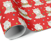 Weihnachtsfest Llamas auf Rot Geschenkpapier (Rolleneckpunkt)