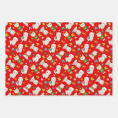 Weihnachtsfest Llamas auf Rot Geschenkpapier Set (Vorderseite 3)