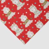 Weihnachtsfest Llamas auf Rot Seidenpapier (Ausschnitt)