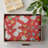 Weihnachtsfest Llamas auf Rot Seidenpapier (Geschenk)