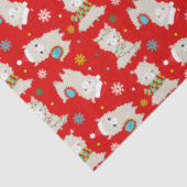 Weihnachtsfest Llamas auf Rot Seidenpapier (Ausschnitt)