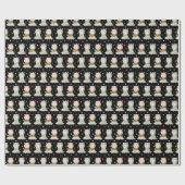 Weihnachtsfest Llamas auf Schwarz Geschenkpapier (Flach)