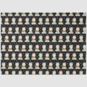 Weihnachtsfest Llamas auf Schwarz Seidenpapier (Vorderseite)