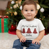 Weihnachtsfest Mein erster Buffalo-Karo Baby Strampler