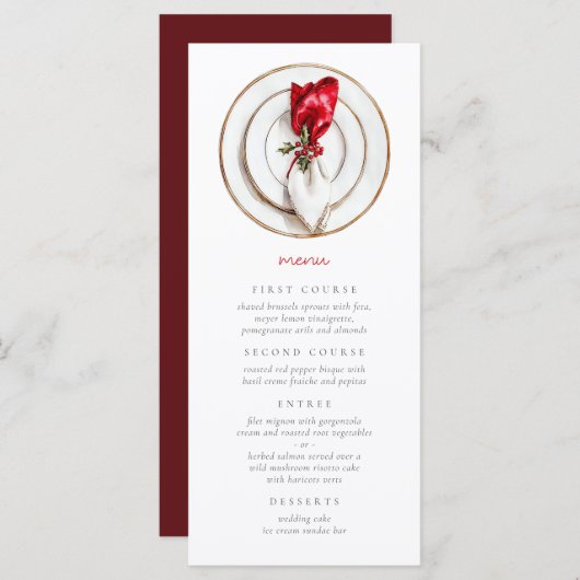 Weihnachtsfest Menükarte (Vorne/Hinten)