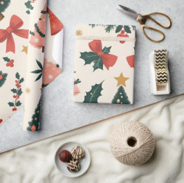Weihnachtsfest Mistletoe & Bows Urlaub Geschenkpapier