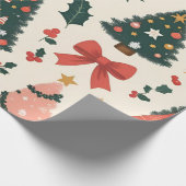Weihnachtsfest Mistletoe & Bows Urlaub Geschenkpapier (Ecke)