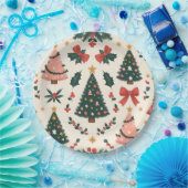 Weihnachtsfest Mistletoe & Bows Urlaub Pappteller (Party)