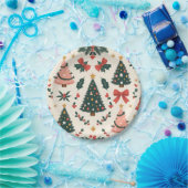 Weihnachtsfest Mistletoe & Bows Urlaub Pappteller (Party)