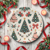 Weihnachtsfest Mistletoe & Bows Urlaub Pappteller