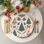 Weihnachtsfest Mistletoe & Bows Urlaub Pappteller