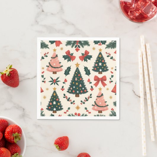 Weihnachtsfest Mistletoe & Bows Urlaub Serviette (Beispiel)