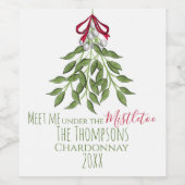 Weihnachtsfest Mistletoe Niedlich Whimsical Fun Weinetikett (Einzelnes Label)