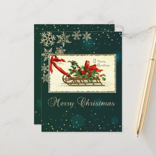 Weihnachtsfest, Mistletoe Schneeflocken (Vorderseite/Rückseite Beispiel)