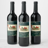 Weihnachtsfest, Mistletoe Schneeflocken Weinetikett (Flaschen)