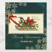 Weihnachtsfest, Mistletoe Schneeflocken Weinetikett (Einzelnes Label)