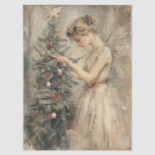 Weihnachtsfest mit Baumdekoupage Seidenpapier (Vorderseite)