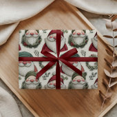 Weihnachtsfest mit festlichen Kränzen Geschenkpapier