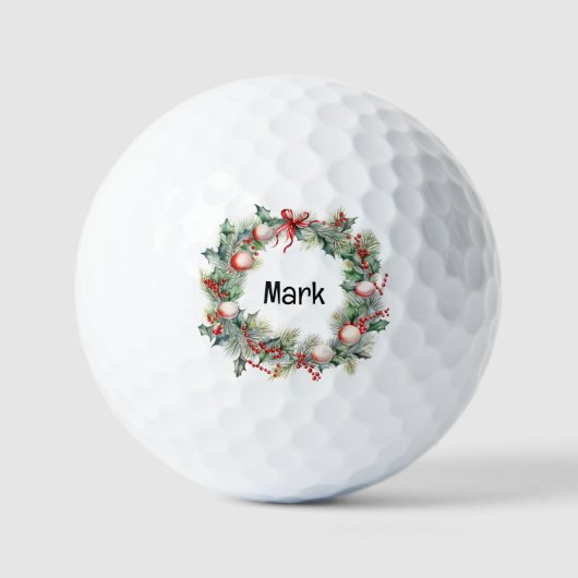 Weihnachtsfest mit Goldene Namen Golfball (Vorderseite)