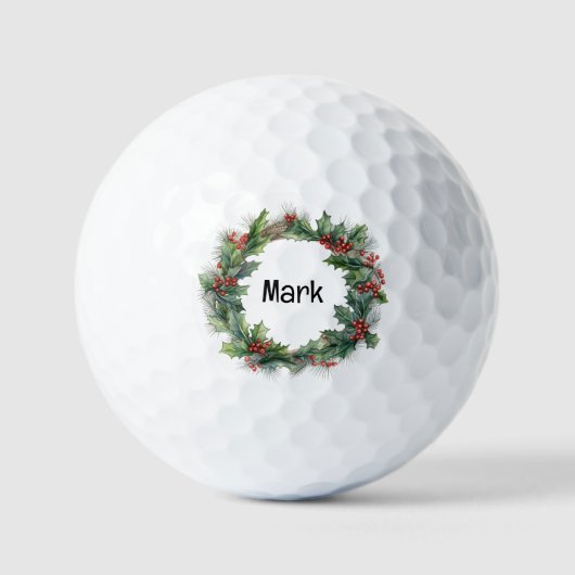 Weihnachtsfest mit Goldene Namen Golfball (Vorderseite)