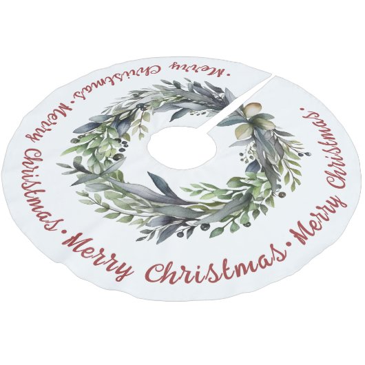 Weihnachtsfest mit Grün Urlaub Brushed Polyester Weihnachtsbaumdecke (Schrägansicht)