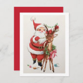 Weihnachtsfest mit Hirsch Feiertagskarte (Vorne/Hinten)