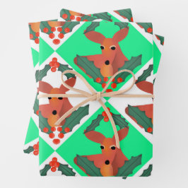 Weihnachtsfest mit Holly Geschenkpapier Set