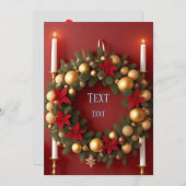 Weihnachtsfest mit Kerzendekoren Feiertagskarte (Vorne/Hinten)