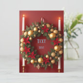Weihnachtsfest mit Kerzendekoren Feiertagskarte (Stehend Vorderseite)