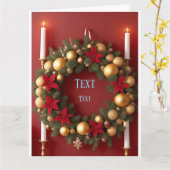 Weihnachtsfest mit Kerzendekoren Karte (Gelbe Blume)