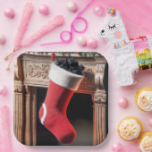 Weihnachtsfest mit Kohle gefüllt Pappteller (Party)