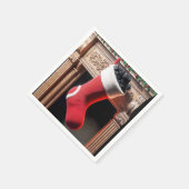 Weihnachtsfest mit Kohle gefüllt Serviette (Ecke)