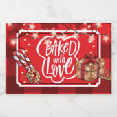 Weihnachtsfest mit Liebe gebacken Lebensmitteletikett (Einzelnes Label)