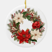 Weihnachtsfest mit Poinsettia Keramik Ornament (Hinten)