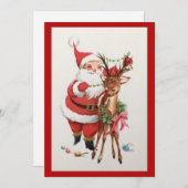 Weihnachtsfest mit Rentier Feiertagskarte (Vorne/Hinten)