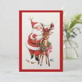 Weihnachtsfest mit Rentier Feiertagskarte (Stehend Vorderseite)