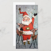 Weihnachtsfest mit Rentier Feiertagskarte (Vorne/Hinten)