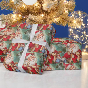 Weihnachtsfest mit Rentier Geschenkpapier