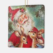 Weihnachtsfest mit Rentier Keramikornament (Links)