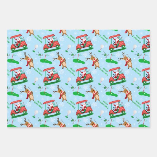 Weihnachtsfest mit Rentiermuster Geschenkpapier Set (Vorderseite)