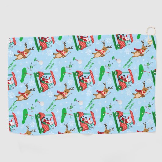 Weihnachtsfest mit Rentiermuster Golfhandtuch (Horizontal)