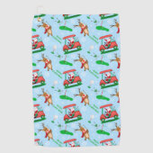 Weihnachtsfest mit Rentiermuster Golfhandtuch (Vorderseite)
