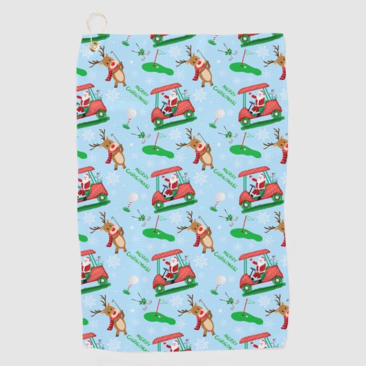 Weihnachtsfest mit Rentiermuster Golfhandtuch (Vorderseite)