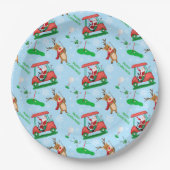 Weihnachtsfest mit Rentiermuster Pappteller (Vorderseite)